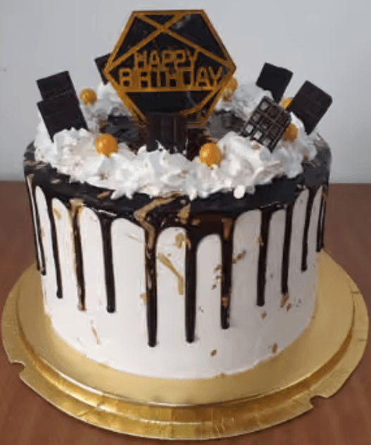 8″ ROUND 6 INCH HEIGHT BIRTHDAY CAKE (FAB4)